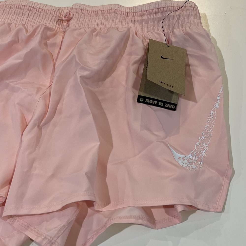 Women's Nike Dri-fit Swoosh Mid-Rise Brief-Lined Running Shorts L Atmosphere - Picture 4 of 5